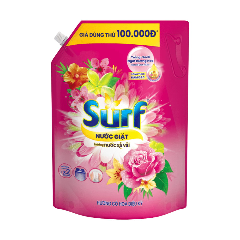 Surf Liquid Detergent Floral 2.9kg x 4 pouches